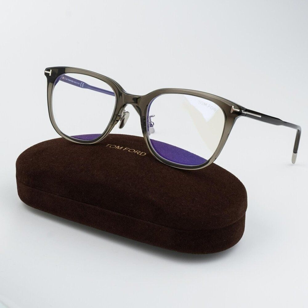 Tom Ford Men Eyeglasses Grey Blue Block Square FT5776-D-B/O 020 BRAND NEW
